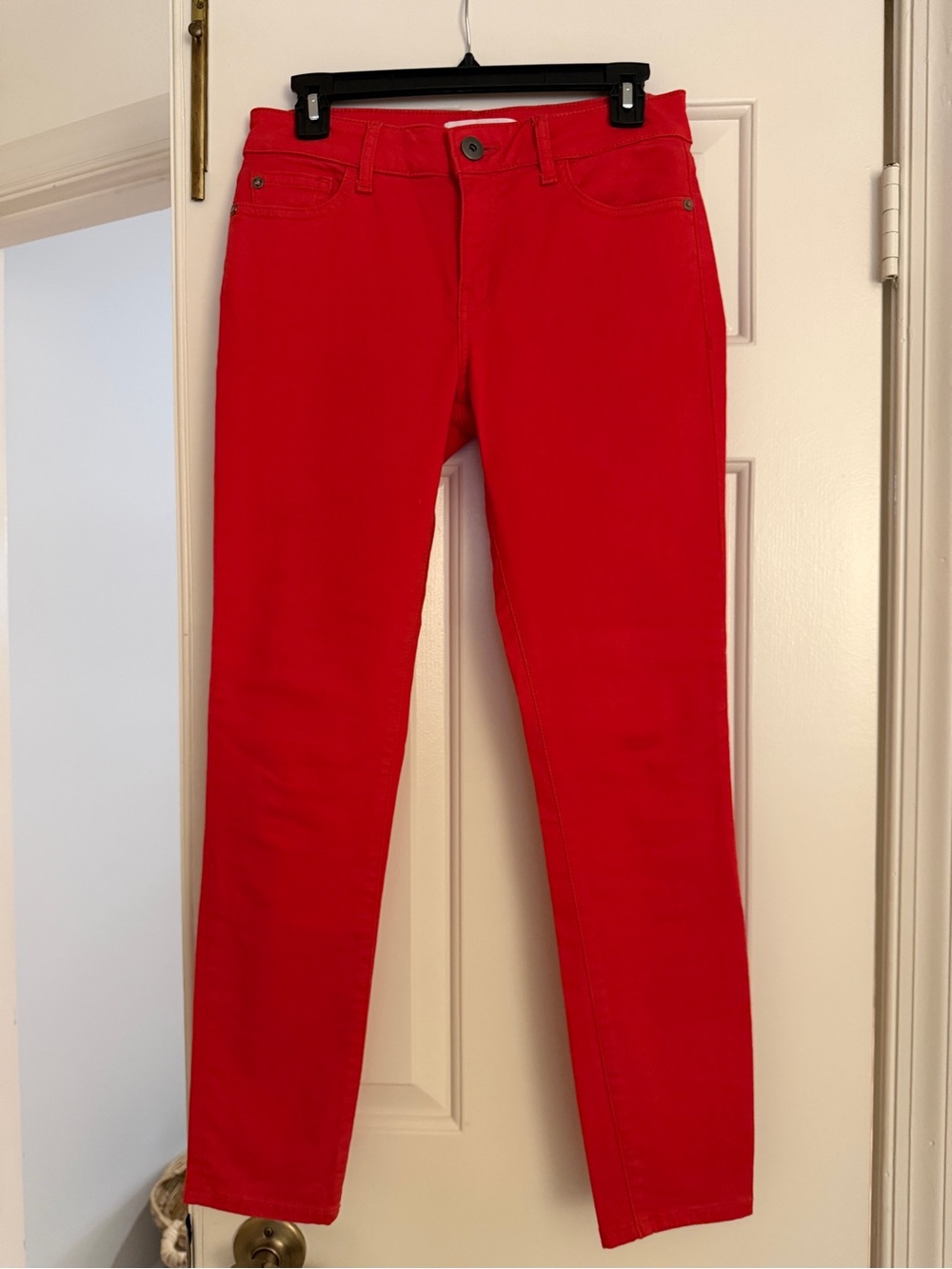 DL1961 Instasculpt Ankle Skinny Jeans Bright Red-Margaux-Color Firepit-Size 27